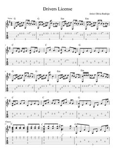 Guitar Fingerstyle Tab, Olivia Rodrigo Guitar Chords, Fingerstyle Ukulele, Piano Tabs, Guitar Fingerstyle