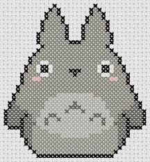 a cross stitch pattern with a totoro face