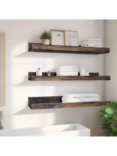 Multi-Functional ShelvesOur floating wall shelves are versatile and perfect for various rooms such as the kitchenliving roombedroombathroomofficeand moreIn the kitchenyou can use them to store seasoning bottles and dishesIn the bathroom, they are great for organizing toiletries and towelsIn the living roomyou can display small flower potstrophiescollectiblesbooksphotosand even use them as cat shelvesThese shelves provide a cleantidy look while bringing the beauty of nature into your space. Enha In Wall Shelf Bathroom, Organizing Toiletries, White Kitchen Pantry, Wall Decor Storage, White Bathroom Cabinets, Funk Pop, Small Flower Pots, Decor Storage