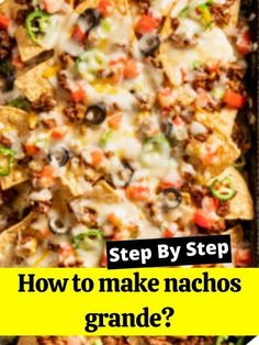 a casserole dish is shown with the words how to make nachos in it