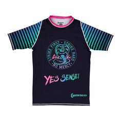 Yes Sensei Short Sleeve Rashguard Multi Sporty Rash Guard With Crew Neck For Water Sports, Sporty Crew Neck Rash Guard For Water Sports, Sporty Rash Guard For Water Sports With Crew Neck, Moisture-wicking Sportswear For Water Sports, Blue Athleisure Rash Guard For Sports, Green Stretch Rash Guard For Sports, Sporty Black Rash Guard With Moisture-wicking, Functional Black Rash Guard For Sports, Sporty Black Moisture-wicking Rash Guard