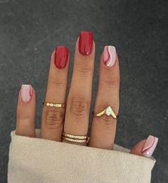 Red Summer Nails, Unghie Sfumate, Red Acrylic Nails, Smink Inspiration, Simple Gel Nails, Simple Acrylic Nails