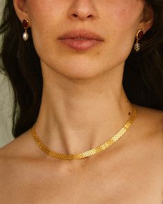 A weighty but simple bismark chain necklace formed by soldering parallel links. A gold chain necklace from Pamela Love Jewelry. Shop the collection online. Simple Chain Necklace, Simple Chain, Pamela Love, Love Jewelry, Gold Fashion Necklace, Enamel Necklaces, Gold Necklace Women, Floral Necklace, Earring Sale