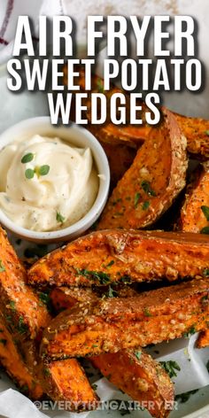 air fryer sweet potato wedges with ranch dressing