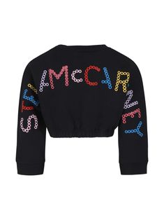 black/multicolour organic cotton jersey texture embroidered logo to the rear ribbed band collar crew neck long sleeves ribbed cuffs cropped elasticated hem This item is made from at least 50% organic materials. Atelier Logo, Dress With Jean Jacket, Baby Boy Accessories, Bold Logo, Dolce And Gabbana Kids, Logo Sweatshirt, Organic Materials, Boys Accessories, Buy Buy