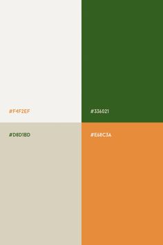 Green and orange color palette with beige and white. Brand colors Orange Green Palette Color, Emerald Green Orange Color Palette, Green And Orange Pallet Color, Green Orange White Color Palette, Green And Off White Color Palette, Olive Green And Orange Color Palette, Color Palette For Orange, Green Orange Tan Color Palette, Black White Green Orange Color Scheme