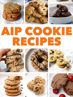 a collage of cookies and desserts with the words app cookie recipes on them