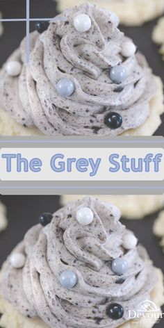 the grey stuff cupcakes are ready to be eaten