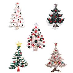 PRICES MAY VARY. Title: 5 Pcs Multicolor Christmas Tree Brooch Set Crystal Rhinestone Xmas Brooches Pin Tiered Leaf Scarf Scarves Shawl Clip Holiday Jewelry Wedding Party for Women Girl. Product Type: Departments > Women > Jewelry > Brooches & Pins Multicolor Christmas Tree, Multicolor Christmas, Old English Letters, Colorful Dragonfly, Leaf Scarf, Fall Fashions, Enamel Lapel Pin, Christmas Pins, Crystal Brooch