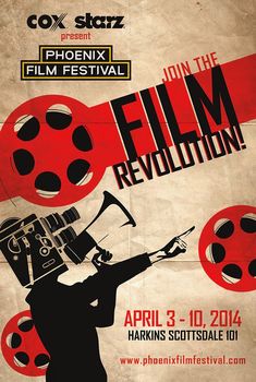 an old movie poster with the words film revolution written in bold red and black letters