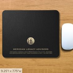 Black Leather Print and Gold Logo Mouse Pad - Promotional giveaway that's perfect for boosting brand visibility. Customizable with your logo, company information or message. Gift For Clients, Leather Mouse, Brand Visibility, Logo Company, Leather Mouse Pad, Promotional Giveaways