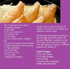 the recipe for croissants is shown in purple