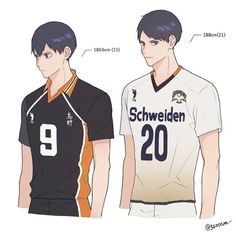 two male soccer players wearing different uniforms and numbers on their shirts, one in black and the other in white