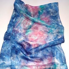 This is such a beautiful tie dye silk scarf featuring the splashes of blue and pink colors. The choice of colors is amazing. It combines dark blue and teal blue colors in a very special way creating the effect sea waves. The scarf is in excellent/mint condition. It has handrolled edges. The scarf can be used as a neck wrap, hair tie, head band and even wrist band. The scarf will make a wonderful gift. the scarf comes in a gift wrap and with a 'Thank you' card. For more scarves in my store visit: Blue Bohemian Hand-dyed Silk Scarf, Blue Bohemian Hand Dyed Silk Scarf, Artistic Hand Dyed Blue Silk Scarf, Blue Scarf For Summer Gift, Hand Dyed Blue Silk Scarf For Summer, Blue Hand-dyed Silk Scarf For Summer, Summer Hand Dyed Blue Silk Scarf, Blue Hand Dyed Silk Scarf For Summer, Blue Silk Scarf As Summer Gift