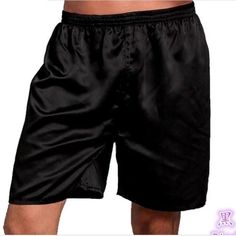 Groomsmen Robes, Black Boxers, Men Loungewear, Satin Shorts, Beach Pants, Satin Pajamas, Boxer Briefs, Black Shorts, Silk Satin