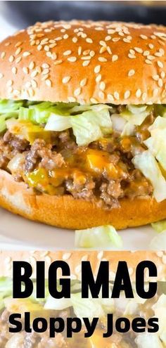 a hamburger with lettuce and cheese on it is shown in two different pictures