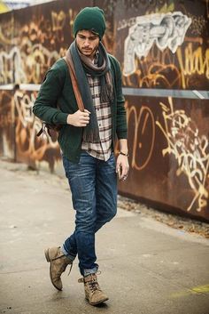 Hipster Outfits Men, Boating Outfit, Hipster Mens Fashion, Winter Outfits Men, Mens Fashion Classy, Long Sleeve Plaid Shirt, Men Street, Mens Winter Fashion