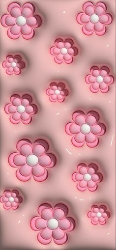 pink and white flowers are arranged in the shape of an abstract pattern on a light pink background