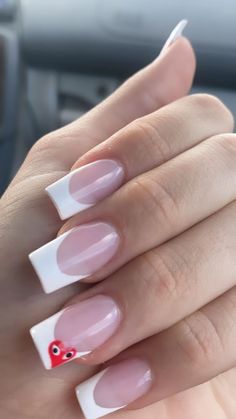 Holiday Acrylic Nails, Unghie Nail Art, French Tip Acrylic Nails, Her Nails, French Acrylic Nails, Short Square Acrylic Nails, Acrylic Nails Coffin Short, Summer Acrylic Nails