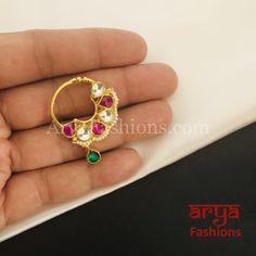 Kundan CZ non piercing nose ring Nosepin/Bridal nosering/Indian Wedding Jewelry/Bridal NoseClip/ Nose Ring/Indian Nath Faux Nose Ring,Bollywood Nose Ring, Traditional Nath, Sabyasachi Indian nose pinAvailable in pretty colorsFeaturesTraditional Handwork Kundan Nose pinHandcrafted To Perfection,Light Weight Nose PinHandmade JewelryLength: 1 InchesClip Feature Nose PinPerfect for any Indian Wedding and Bridal attireMade in Brass with very high quality Kundan and CZ stones Nose Ring Traditional, Round Nose Ring, Nose Ring Indian, Piercing Nose Ring, Faux Nose Ring, Ring Indian, Round Nose, Piercing Nose, Indian Wedding Jewelry