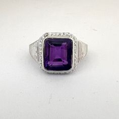 Discover the enchanting beauty of our Natural Amethyst Ring, a stunning piece that captures the essence of elegance and charm, perfect for a heartfelt birthday gift or a delightful treat for yourself. Featuring a breathtaking emerald cut purple amethyst set in luxurious 925 sterling silver, this unisex design radiates sophistication and offers a timeless appeal for any occasion. Feel the positive energy and tranquility that this stunning gemstone brings, enhancing your spirit every time you wear Amethyst Set, Mens Silver Rings, Amethyst Jewelry, Jewelry Wedding, 925 Jewelry, Men's Jewelry, Amethyst Ring, Ring Handmade, Unique Engagement Rings