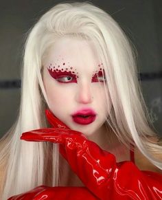 Drag Make-up, Face Art Makeup, Drag Makeup, Swag Makeup, Cool Makeup Looks, Photographie Portrait Inspiration, Red Makeup, Crazy Makeup, Creative Makeup Looks