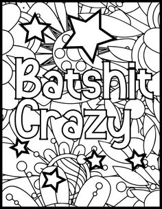 an adult coloring book with the words happy birthday crazy