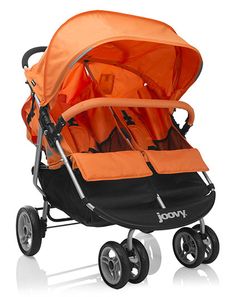 Joovy Scooter X2 - $210 // 5 color options; big single canopy and bar (no snack tray?); HUGE under basket (biggest on the market), one hand fold, seats recline to 149*, 45 pound limit per seat, can't hold car seats; 28 pounds, 30" wide. Double Jogging Stroller, Lightweight Wheelchair