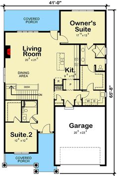 the floor plan for this house shows the garage and living area, as well as the bedroom