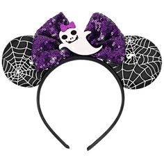 PRICES MAY VARY. 【Must-have for Halloween Dress Up】This headband is the perfect match for your Halloween dress up, allowing you to show a distinctive style in the party. Whether you're playing cute elf, mysterious witch or cool zombie, this scrunchie will add some sparkle to your look. �【Unique Design】Let you be the focus at the Halloween party, this headband for women is Halloween-themed with a creative design, adding a touch of unique color to your hairstyle. 【Comfortable Material】We use high-q Halloween Mickey Ears, Mickey Ears Headband, Halloween Mouse, Scrunchie Styles, Halloween Headband, Mouse Ears Headband, Ears Headband, Sequin Bow, Masquerade Party