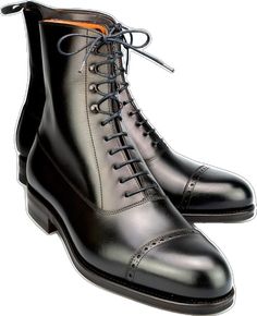 Formal Black Ankle Work Boots, Black Combat Boots With Leather Sole For Formal Occasions, Formal Black Lace-up Snip Toe Boots, Black Cap Toe Boots With Goodyear Welt, Black Waterproof Ankle Boots For Formal Occasions, Black Formal Waterproof Ankle Boots, Black Ankle Combat Boots For Formal Occasions, Formal Black Ankle Combat Boots, Classic Black Waterproof Boots For Formal Occasions