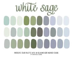 the white sage color palette is shown