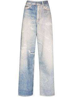 Light-blue cotton distressed-effect boyfriend jeans from OUR LEGACY featuring washed, distressed finish, belt loops, high waist, front button and zip fastening, boyfriend cut and classic five pockets. | Our Legacy Distressed-Effect Boyfriend Jeans Streetwear Jeans Men, Boyfriend Cut, Diesel Denim, Denim Skirts, Our Legacy, Summer Beach Wear, Fashion Design Clothes, Jeans Boyfriend, Good Brands