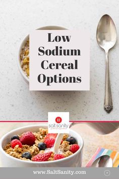 Choosing a low sodium cereal makes it possible to enjoy a quick and healthy breakfast and stay within your daily sodium limit. Here are our recommendations for the best low sodium cereals you can buy. Low Sodium Muffins, No Sodium Diet, Low Sodium Breakfast Ideas, Low Sodium Desserts, Renal Diet Food List, Low Sodium Breakfast, Heart Healthy Smoothies