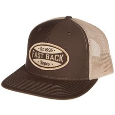 Fast Back Mens Brown/Tan Fastback Logo Cap 03RDB This Fastback brown/tan mesh cap is a great addition to any collection. Country Hairstyles, Cap Logo, Hat Patches, Hat Ideas, Mesh Cap, Ball Cap, Dad Hats, Baseball Cap, Trucker Hat