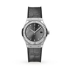 Classic Fusion Racing Grey Titanium 33mm Ladies Watch Hublot Watches Women, Buccellati Jewelry, Hublot Classic Fusion, Hublot Classic, Grey Watch, Hublot Watches, Womens Watches Luxury, Luxury Timepieces, Classic Watches