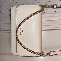 Kate Spade Cross Body Bag Brand New Still In Original Packaging Ordered Two By Mistake Retail $299 Kate Spade Rectangular Shoulder Bag With Chain Strap, Elegant Cream Bag With Chain Strap, Luxury Kate Spade Shoulder Bag With Chain Strap, Luxury Kate Spade Bag With Chain Strap, Kate Spade Shoulder Bag With Chain Strap For Travel, Kate Spade Shoulder Bag With Chain Strap, Chic Kate Spade Shoulder Bag With Chain Strap, Luxury Cream Kate Spade Bag, Kate Spade Formal Bag With Chain Strap