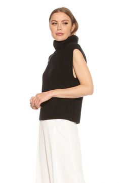 Alexia Admor Jaylani Sleeveless Turtleneck Sweater | Nordstromrack Sleeveless Turtleneck Sweater, Sleeveless Turtleneck Sweaters, Turtleneck Sleeveless, Blazer And Skirt, Exclusive Clothing, Knit Vest, Girls Night Out