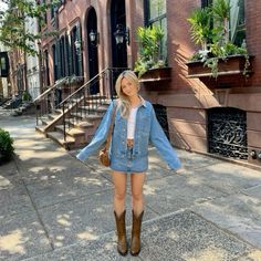 Denim Tuxedo Outfit, Fall Cowgirl Boot Outfits, Country Concert Outfit Inspo Fall, Ojai California Outfits, Fall Country Outfits Concert, Denim On Denim Concert Outfit, Denim On Denim Outfit Country, Winter Country Music Concert Outfit, Country Denim Outfits