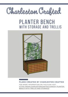 charleston crafted planter bench with storage and trellis