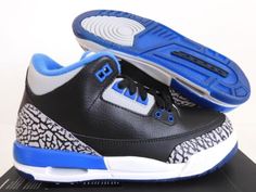 ad eBay - Find many great new & used options and get the best deals for NIKE AIR JORDAN 3 RETRO BG BLACK-SPORT BLUE-GRY SZ 5Y-WOMENS SZ 6.5 [398614-007] at the best online prices at eBay! Free shipping for many products! Jordan Mid-top Shoes With Air Max Cushioning For Streetwear, Air Jordan 4 Synthetic Lace-up For Sports, Air Jordan 4 Mid-top For Streetwear, Air Jordan 4 Mid-top With Cushioned Footbed, Air Jordan 4 Sports Sneakers With Rubber Sole, Air Jordan 4 Sports Shoes, Air Jordan 4 Sports Shoes With Rubber Sole, Air Jordan 4 Mid-top Synthetic For Sports, Mid-top Synthetic Air Jordan 4 For Sports