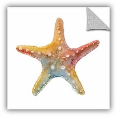 a watercolor painting of a starfish