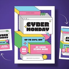 Memphis Cyber Monday Flyer Corporate Identity Corporate Memphis, Monday Design, Country Names, Street Names, Web Template Design, Web Templates, Social Media Templates, Web Template, Corporate Identity