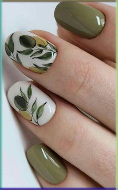 Discover 20 stunning tropical nail designs perfect. Whether you're planning a beach vacation or simply want to bring a touch of the tropics to your everyday life, these nail art ideas are sure to inspire. From vibrant floral patterns to subtle leafy designs, we've got something for everyone. Short Nail Sticker Designs, Cute Green Nails Short, Green Gel Nail Designs, Green Floral Nails, Green Gel Nails, Olive Nails, Green Nail Art, Green Nail Designs, Short Nails Art