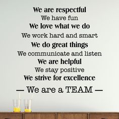 we are a team wall decal