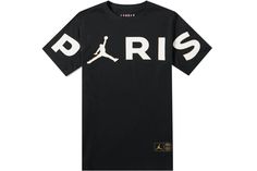 Jordan x Paris Saint-Germain Wordmark Tee Black - Jordan Streetwear, Authentic Jordans, Paris T Shirt, Retro Jordans, Supreme Streetwear, Vintage Fits, Hot Sneakers, Paris Saint, Paris Saint-germain