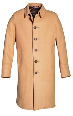 Wool Officer's Trenchcoat Business Long Outerwear With Button Closure, Fitted Beige Wool Coat With Concealed Placket, Beige Fitted Wool Coat With Concealed Placket, Single-breasted Long Business Pea Coat, Long Single-breasted Business Pea Coat, Solid Color Long Single Breasted Pea Coat, Solid Color Long Single-breasted Pea Coat, Fitted Gabardine Outerwear With Button Cuffs, Long Gabardine Coat With Button Closure