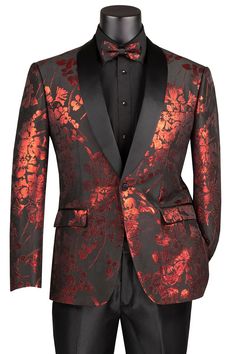 Mens Paisley Velvet Foil Smoking Jacket Tuxedo in Gold Fitted Satin Blazer For Weddings, Tuxedo Style Satin Blazer For Party, Satin Tuxedo Blazer For Party, Fitted Long Sleeve Suit For Holiday, Party Tuxedo Style Satin Outerwear, Formal Satin Tuxedo-style Outerwear, Party Satin Tuxedo Outerwear, Tailored Satin Tuxedo Outerwear, Tailored Satin Tuxedo Style Outerwear