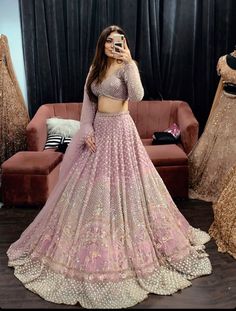 Latest Lehangas Trends, Trending Lehanga Design, Lehanga For Reception Bridal, Lehanga Designs Latest Party Wear, Lehanga Designs Latest For Wedding, Engagement Lehenga Indian, New Trend Lehenga Designs, Classy Lehenga, Pastel Bridal Lehenga