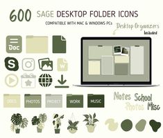 an image of a computer screen with many different things on it, including plants and pictures